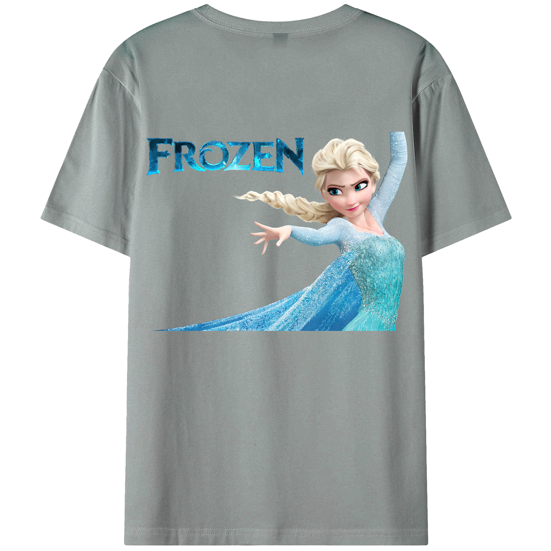 （画像用） アナと雪の女王 アンナ エルサ Frozen Anna Elsa 綿100％ メンズ半袖Tシャツ（バックプリント） 通気性